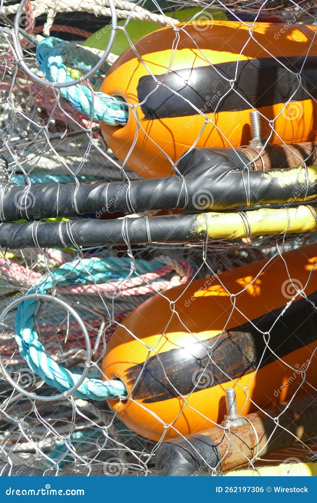Closeup Shot of Crab Trap Floats and Buoys Stock Photo - Image of