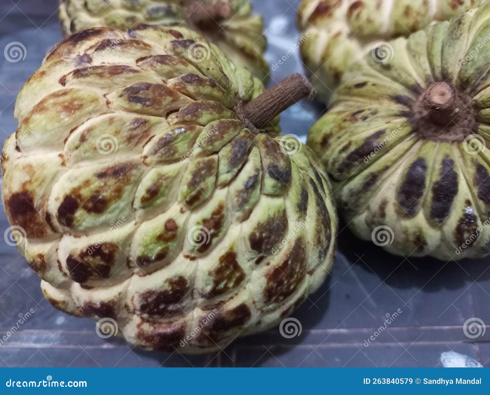 closeup shot of a few custard apples
