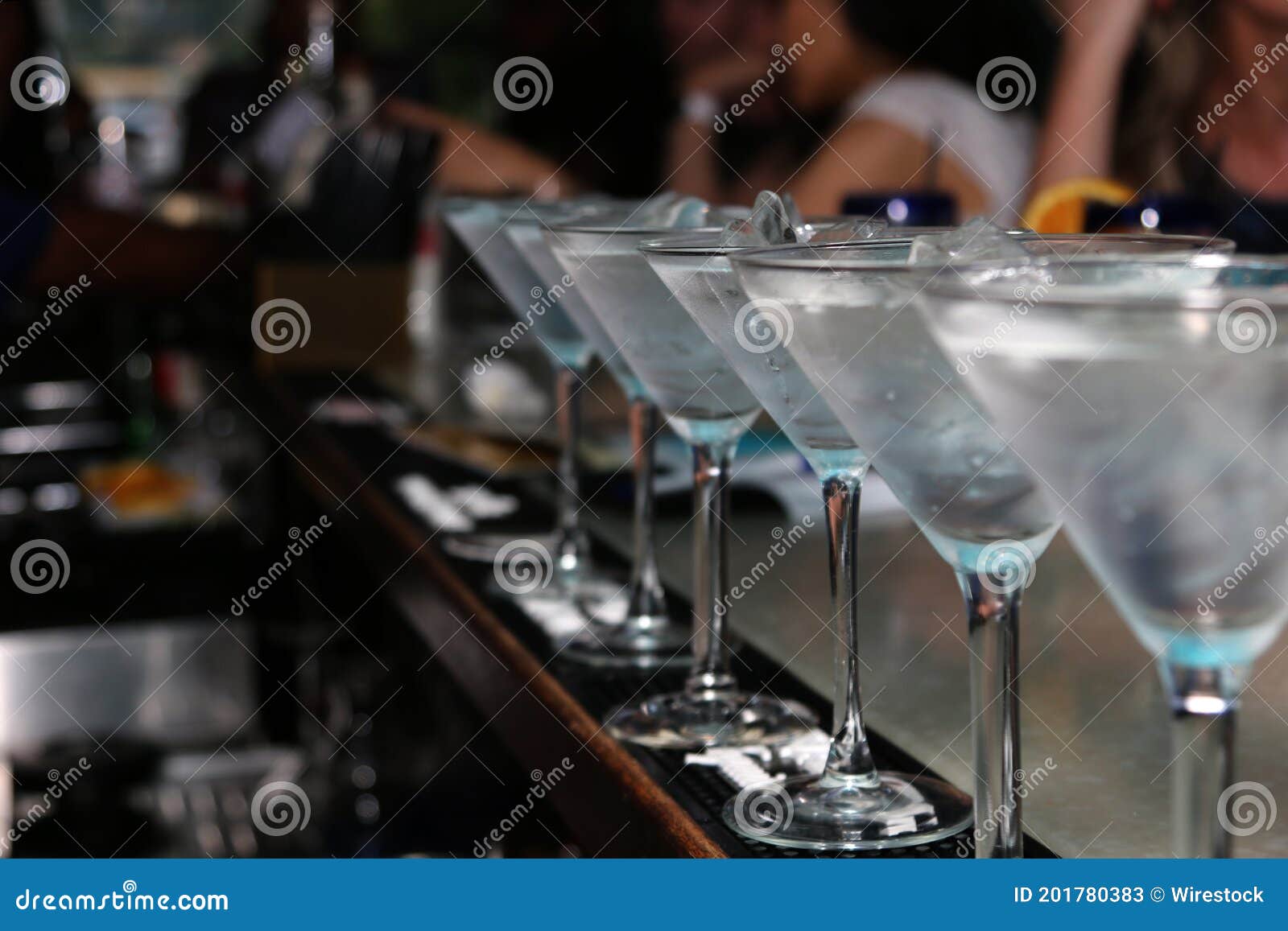 Closeup Shot of Martini Glasses at a Party Stock Image Image of glass