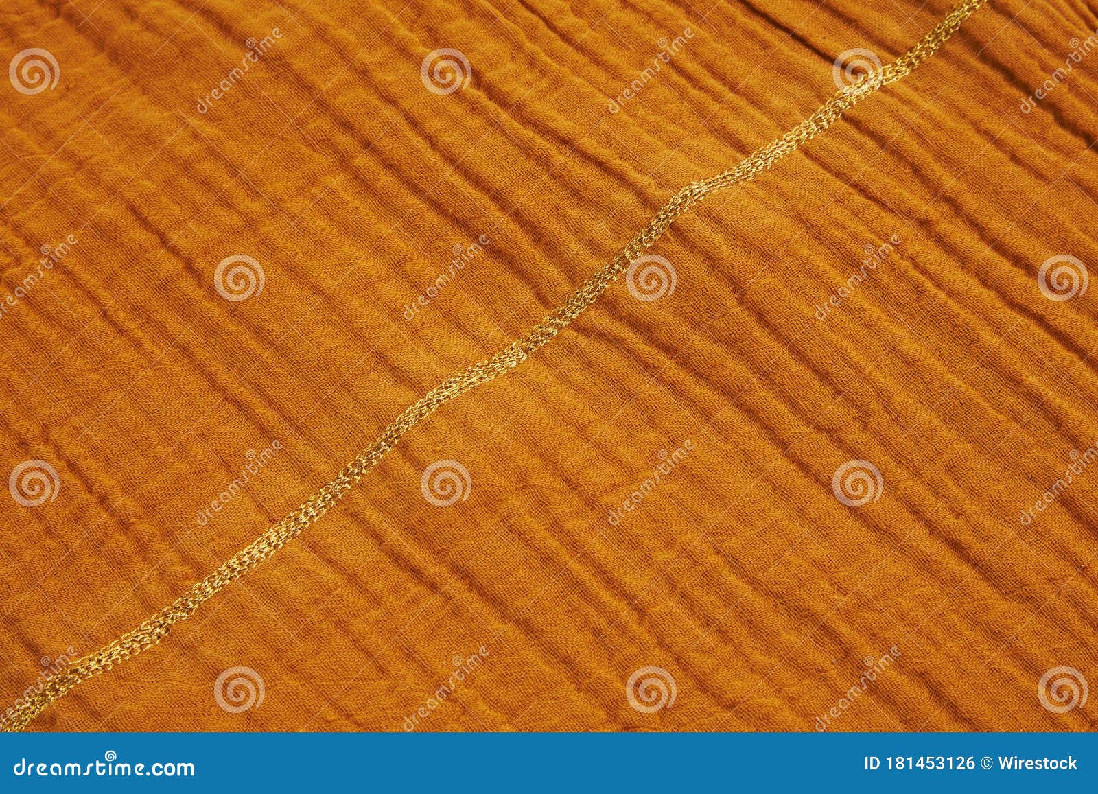 Closeup Shot of an Orange Bed Cover Textile Stock Photo Image of