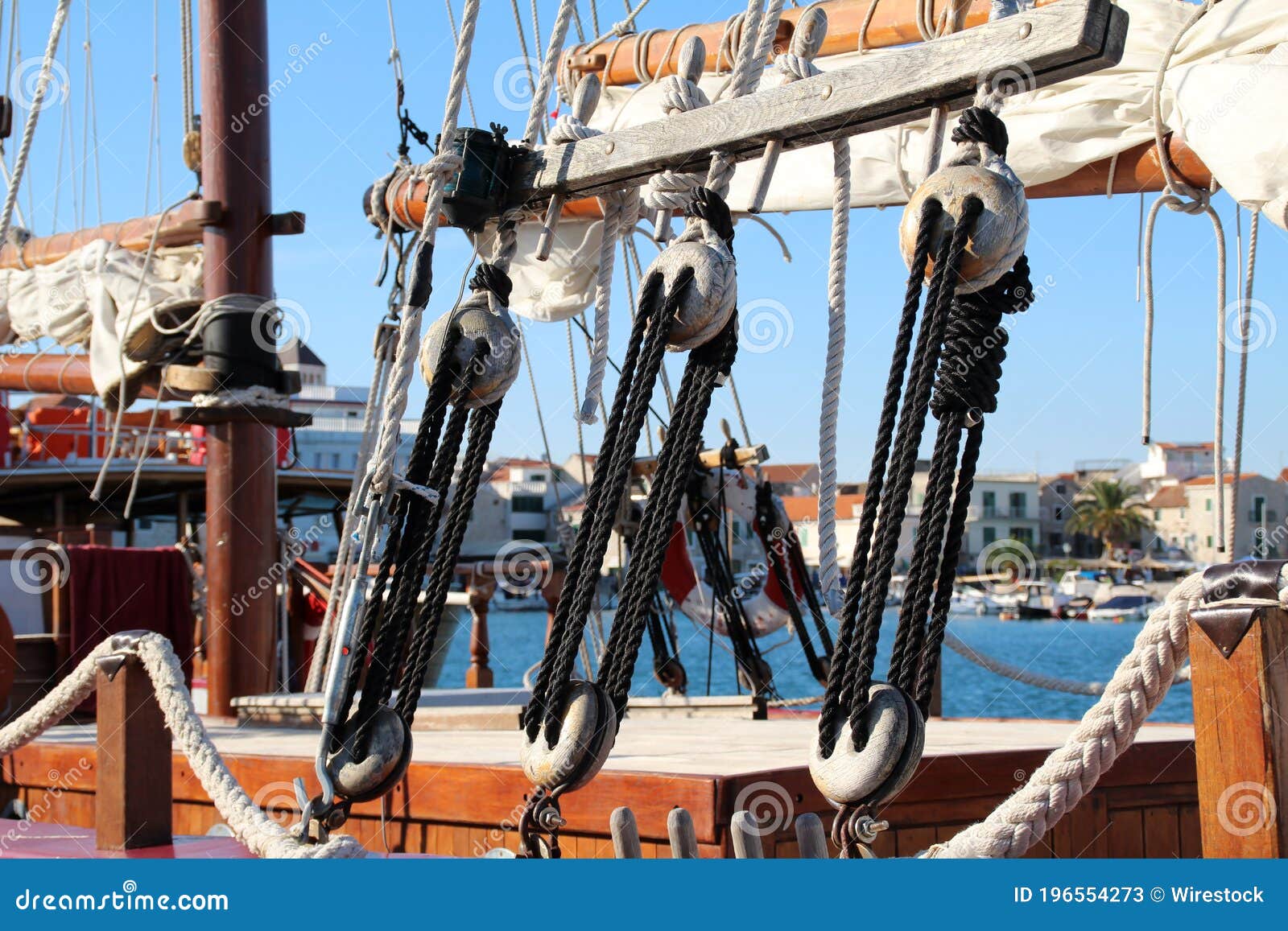 Closeup Shot of Ship Rigging Ropes Stock Image - Image of rope