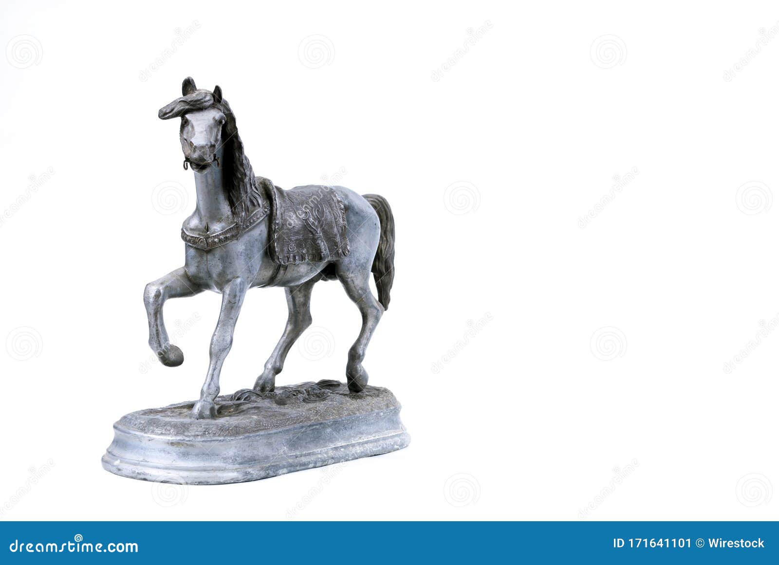 Closeup Shot of a Small Horse Statue on a White Background Stock Image