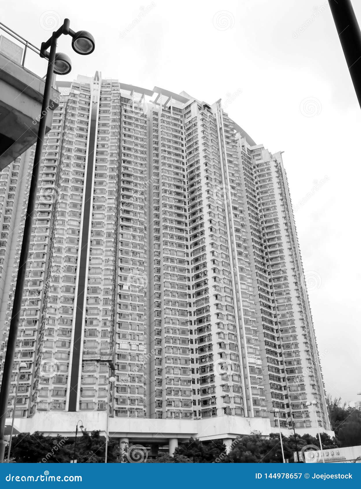 Closeup of Single Commercial Buildings in Hong Kong Editorial