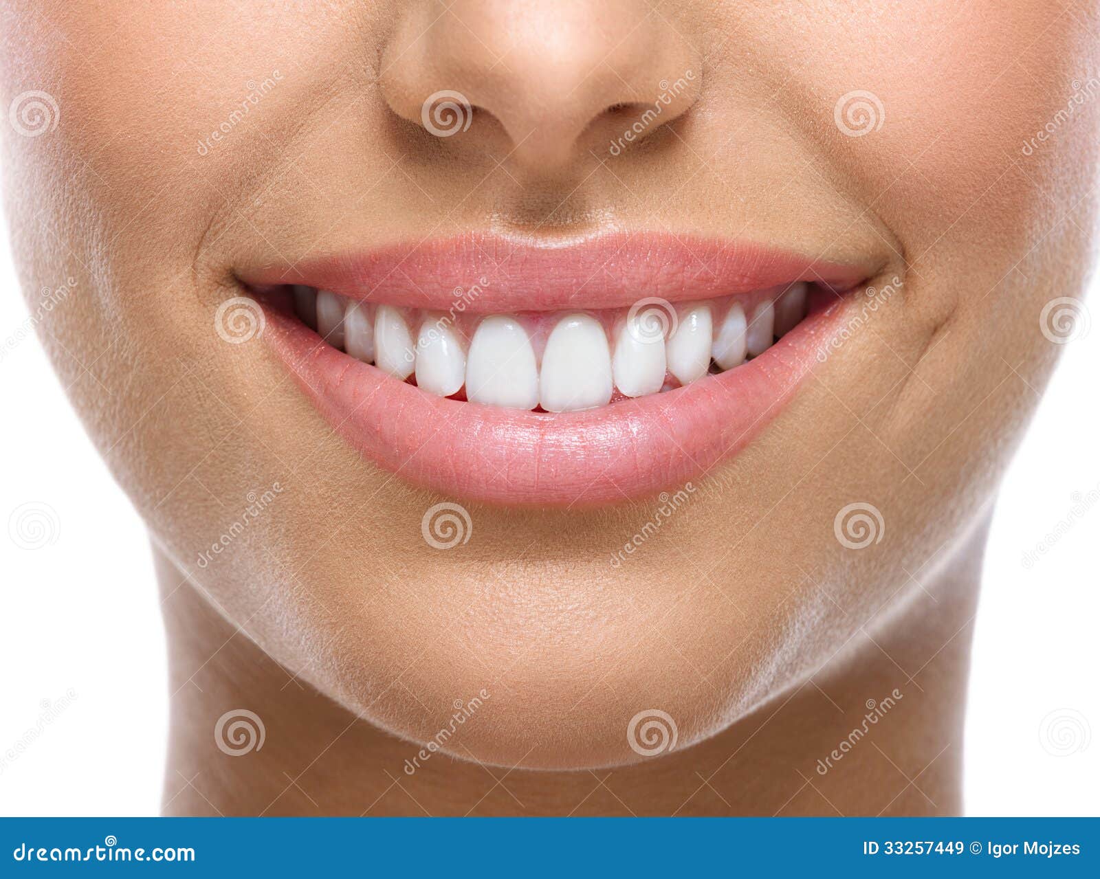 closeup of smile with white teeth