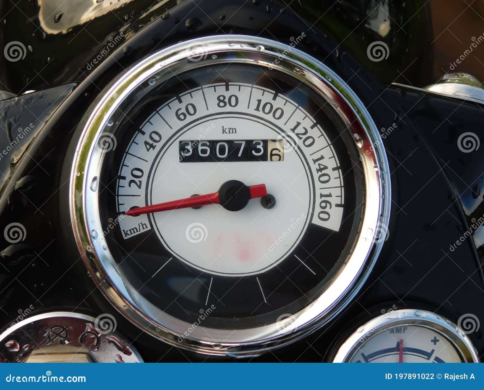 Closeup of Speedometer of a Motorcycle Stock Photo Image of odometer, black 197891022