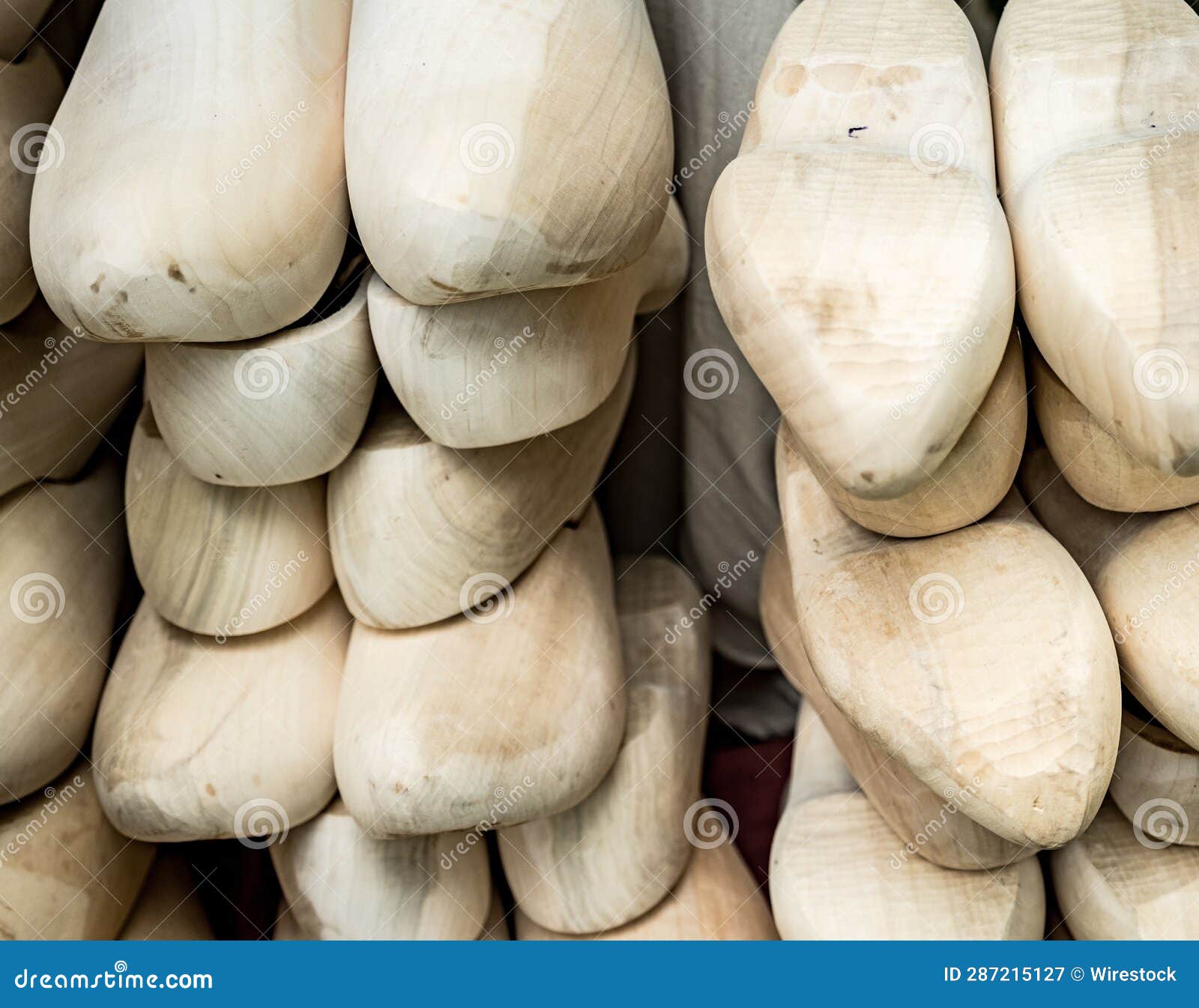 Closeup of a Stack of Traditional Dutch Wooden Clogs Stock Illustration ...