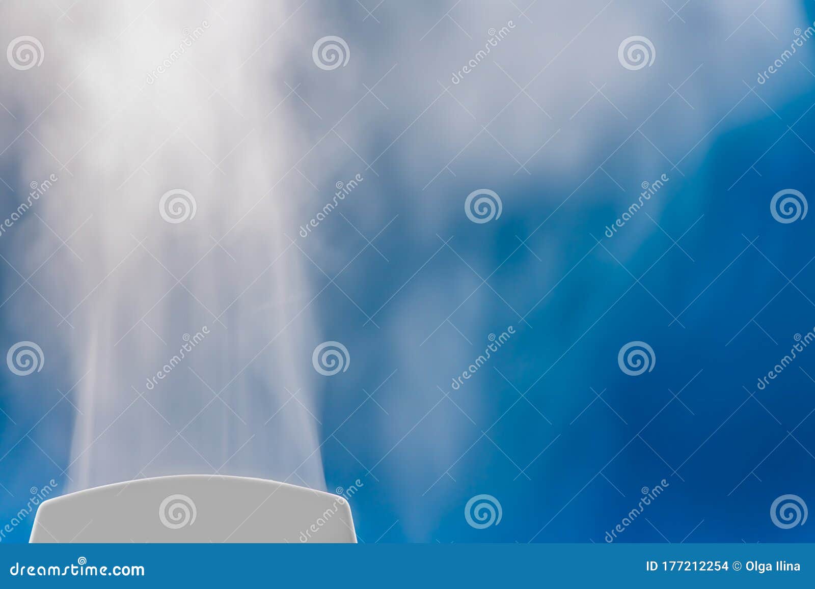 Blue Background Steam Design Gentle Light Stock Photo 1254034084