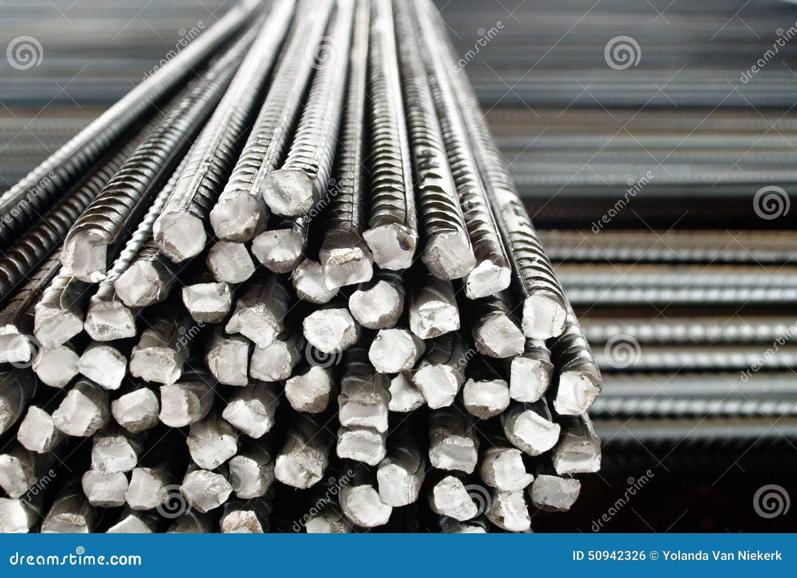 closeup of steel rods or bars, to reinforce concrete