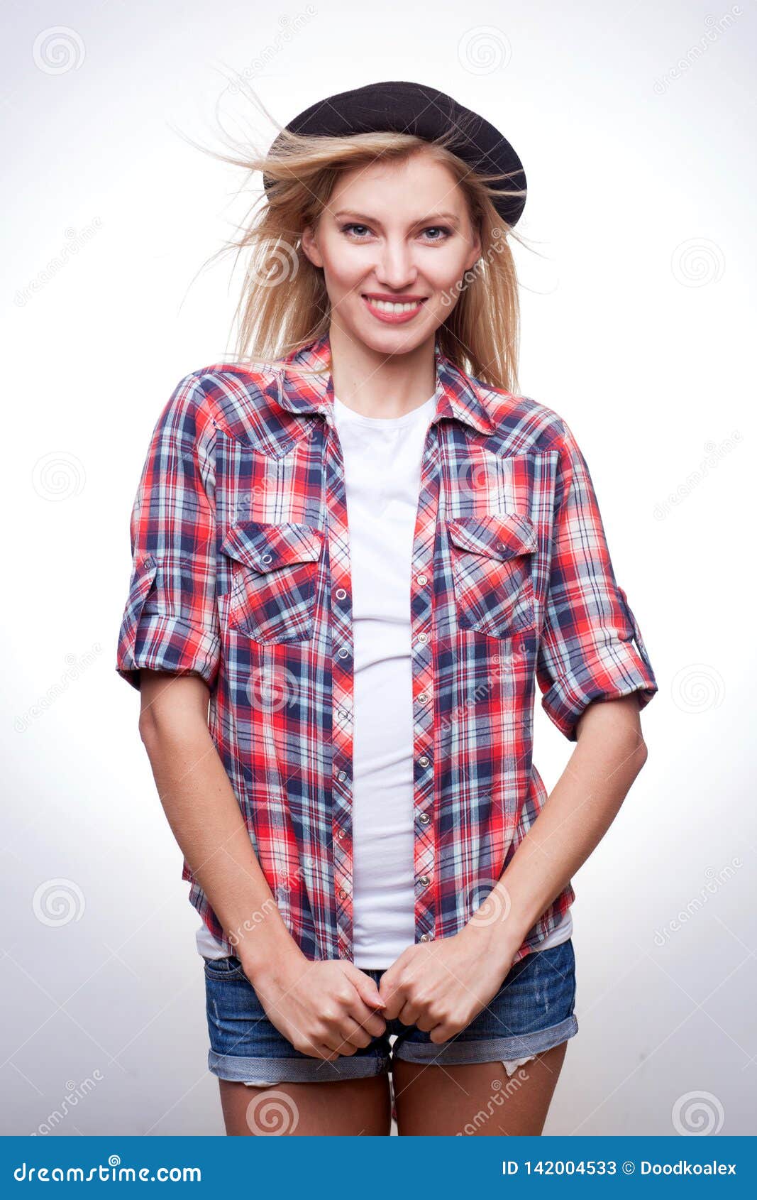 Closeup Studio Portrait of Hipster Young Woman Stock Image - Image of ...