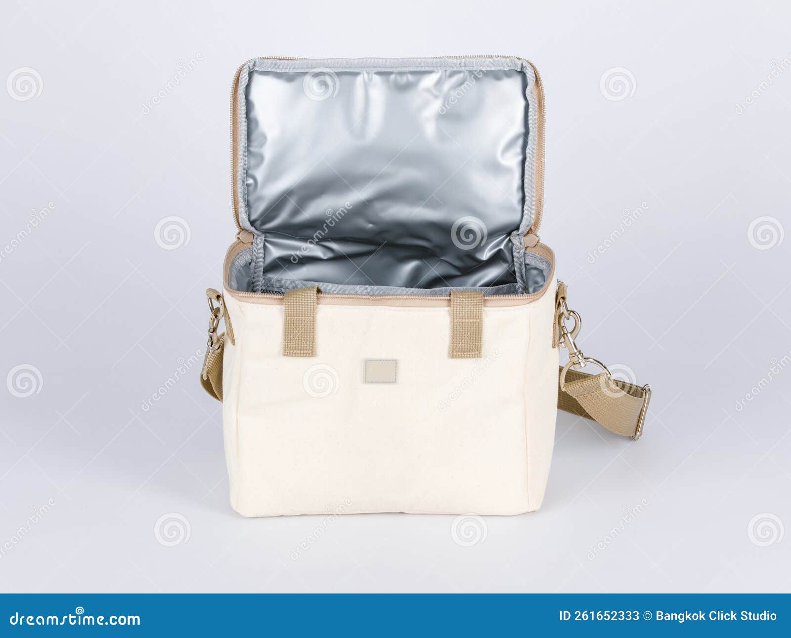 Closeup Studio Shot Opening Showing Inside Compartments of