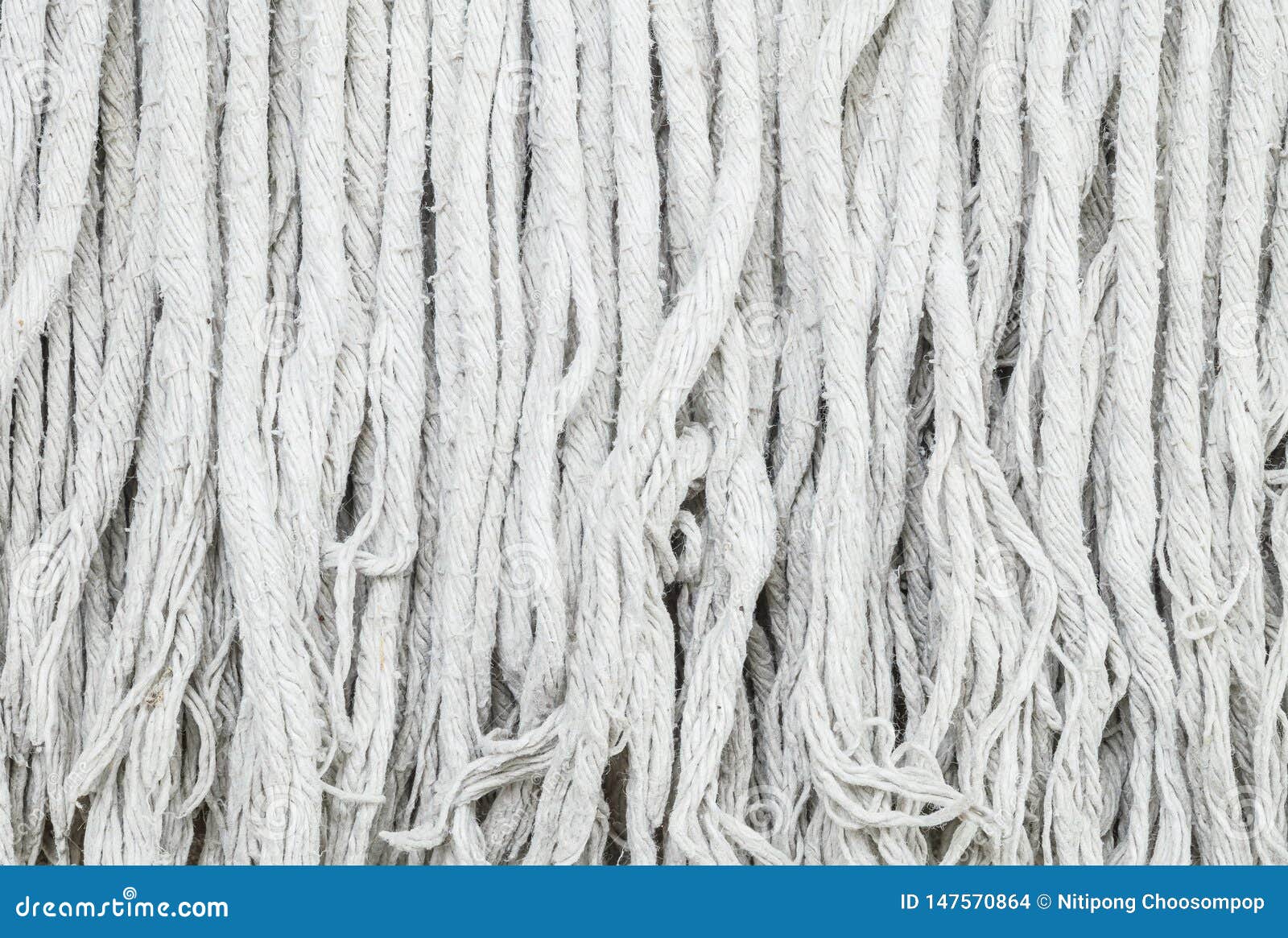 Closeup Surface Fabric at Old Mop Texture Background Stock Photo