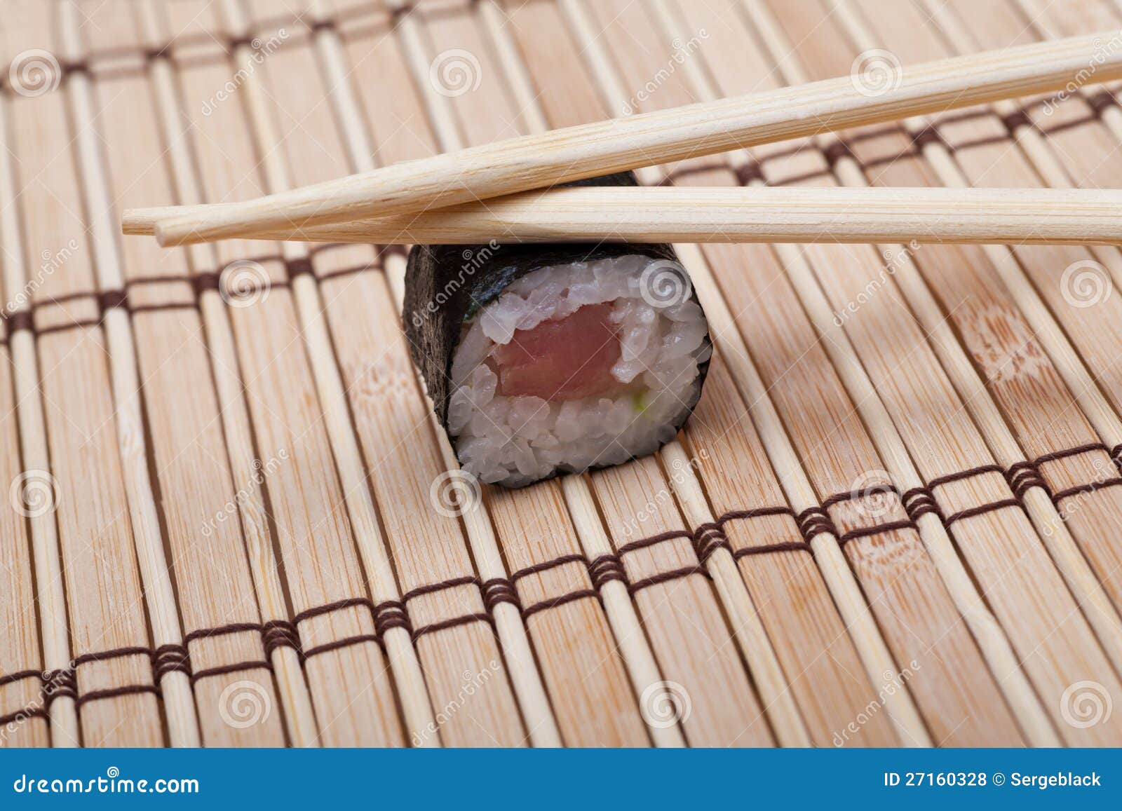 Closeup Sushi on Bamboo Mat Stock Photo Image of lifestyle, diet