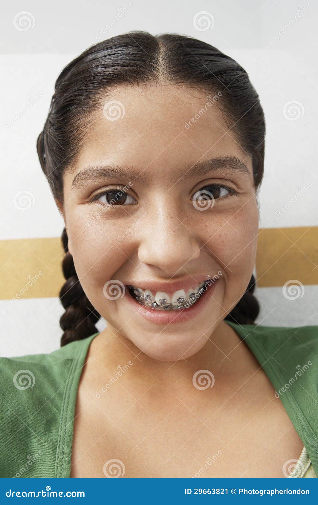 Beautiful Teen Hispanic Girl With Braces Stock Photogr