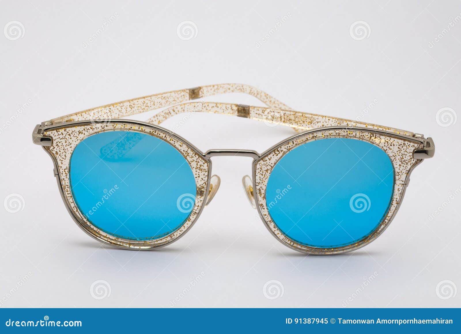 Helios 10633S Rectangular Steel Sunglasses - Blue Lens