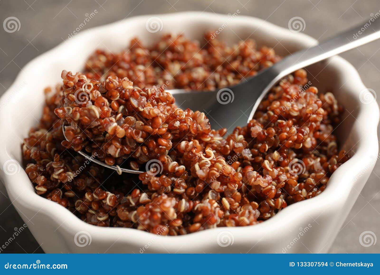 Closeup View of Cooked Red Quinoa in Bowl Stock Photo - Image of recipe