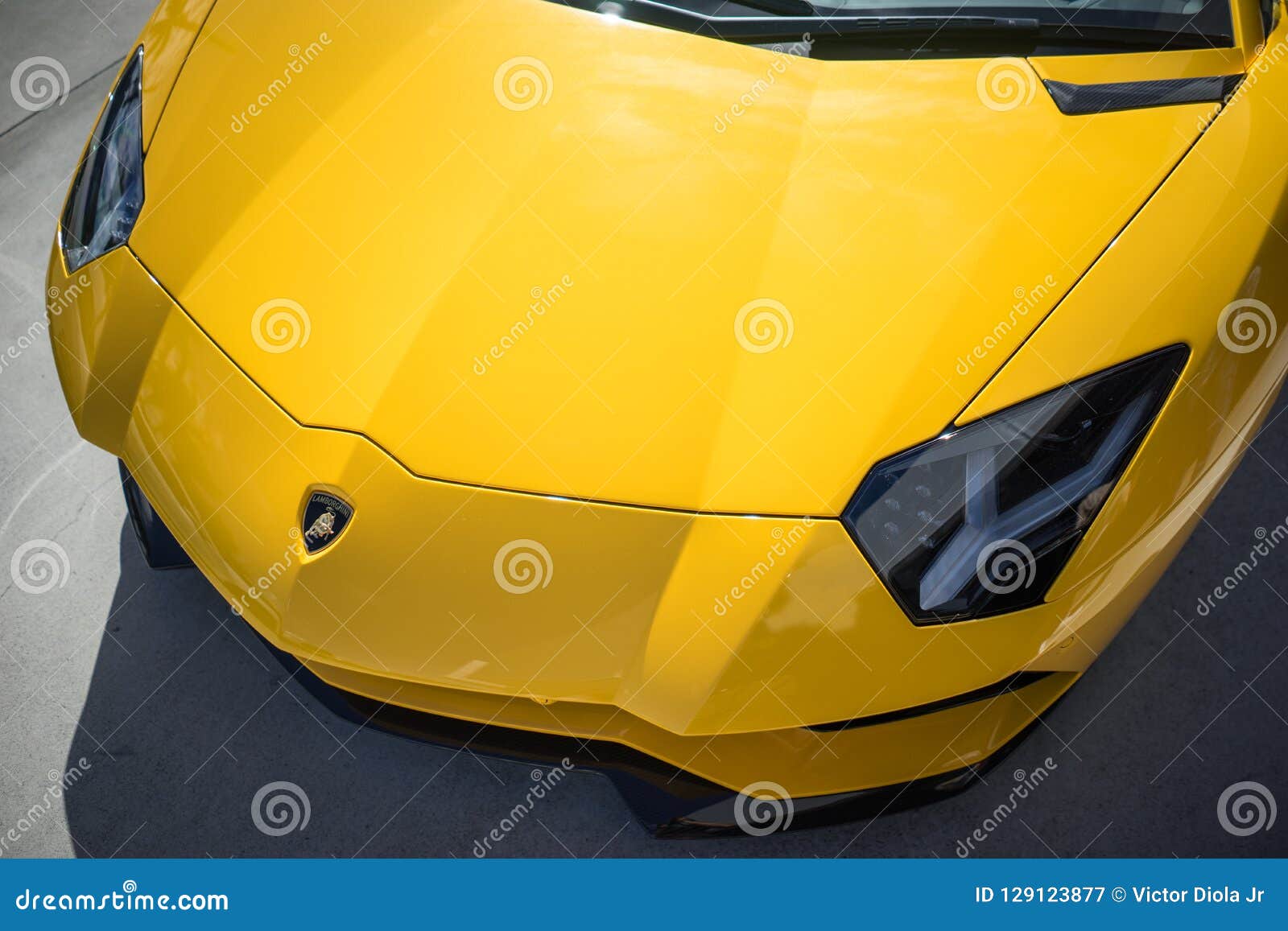 Lamborghini Aventador S Closeup Front Hood Editorial Photography