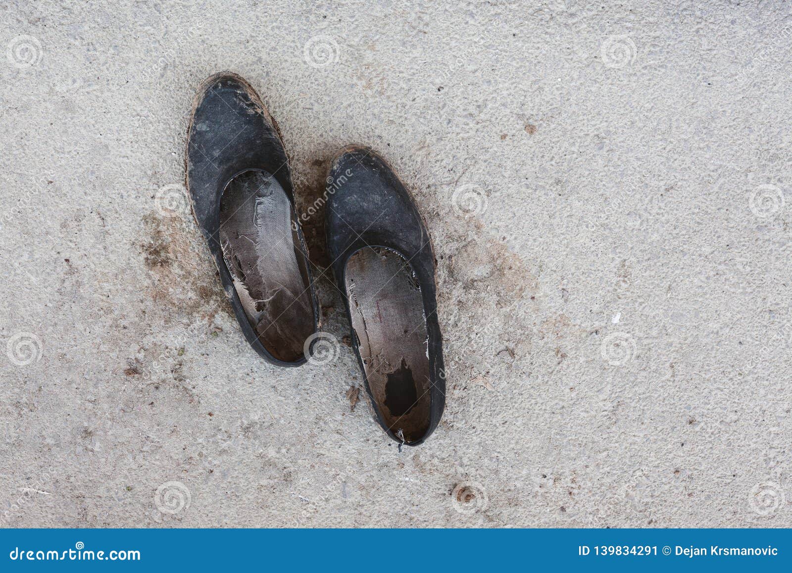 Dirty Rubber Village Shoes stock image. Image of dirty - 139834291