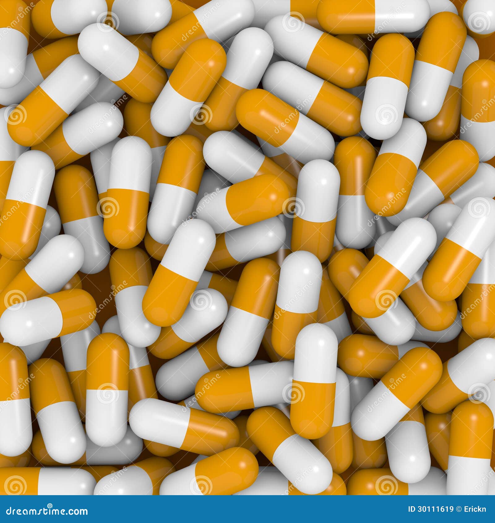 White and orange capsules stock illustration. Illustration of closeup