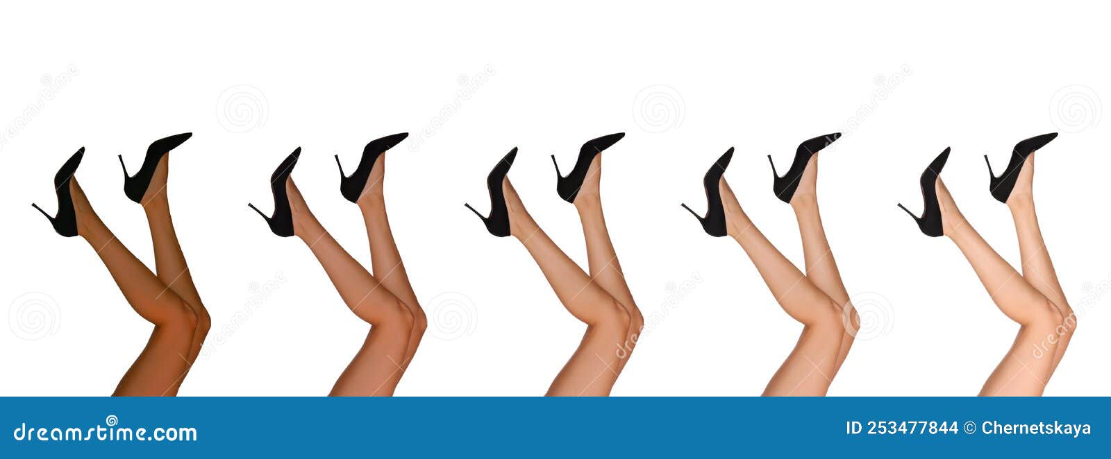 Closeup View of Woman with Beautiful Legs on White Background, Banner ...