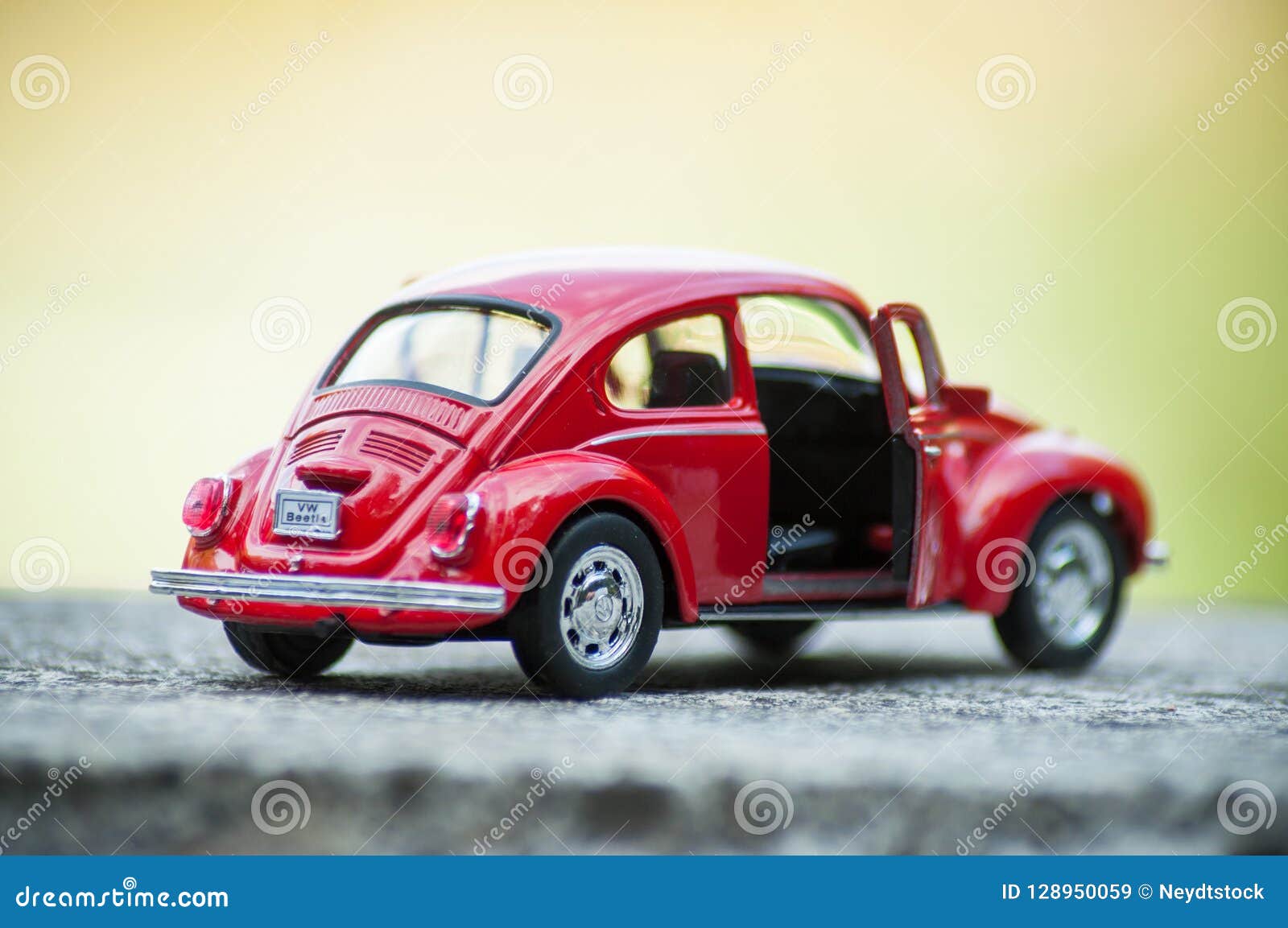 Mulhouse - France - 16 October 2018 - closeup of vintage red miniature volkswagen bettle in outdoor