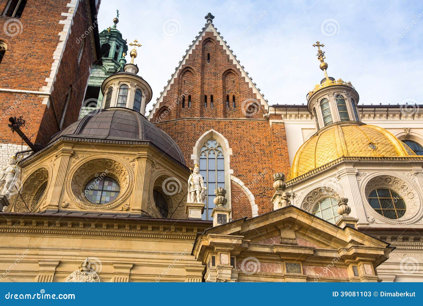 closeup wawel cathedral in kracow, poland. architecture.