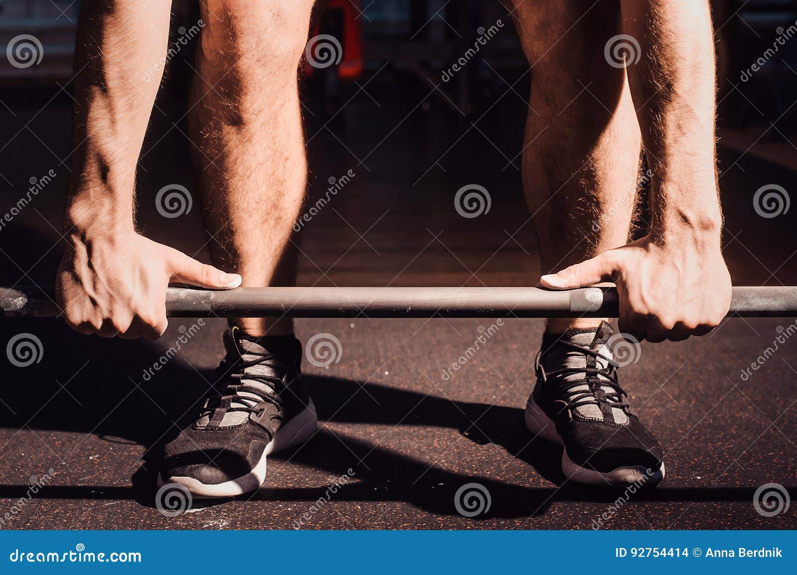 Closeup of Weightlifter Clapping Hands before Barbell Workout at the Gym Stock Photo Image of