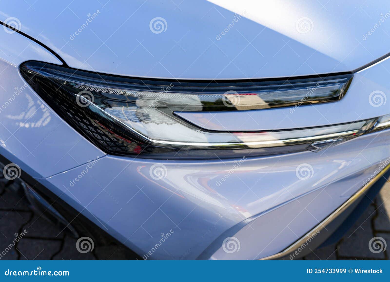 Closeup of White Car Headlight Stock Image Image of engine