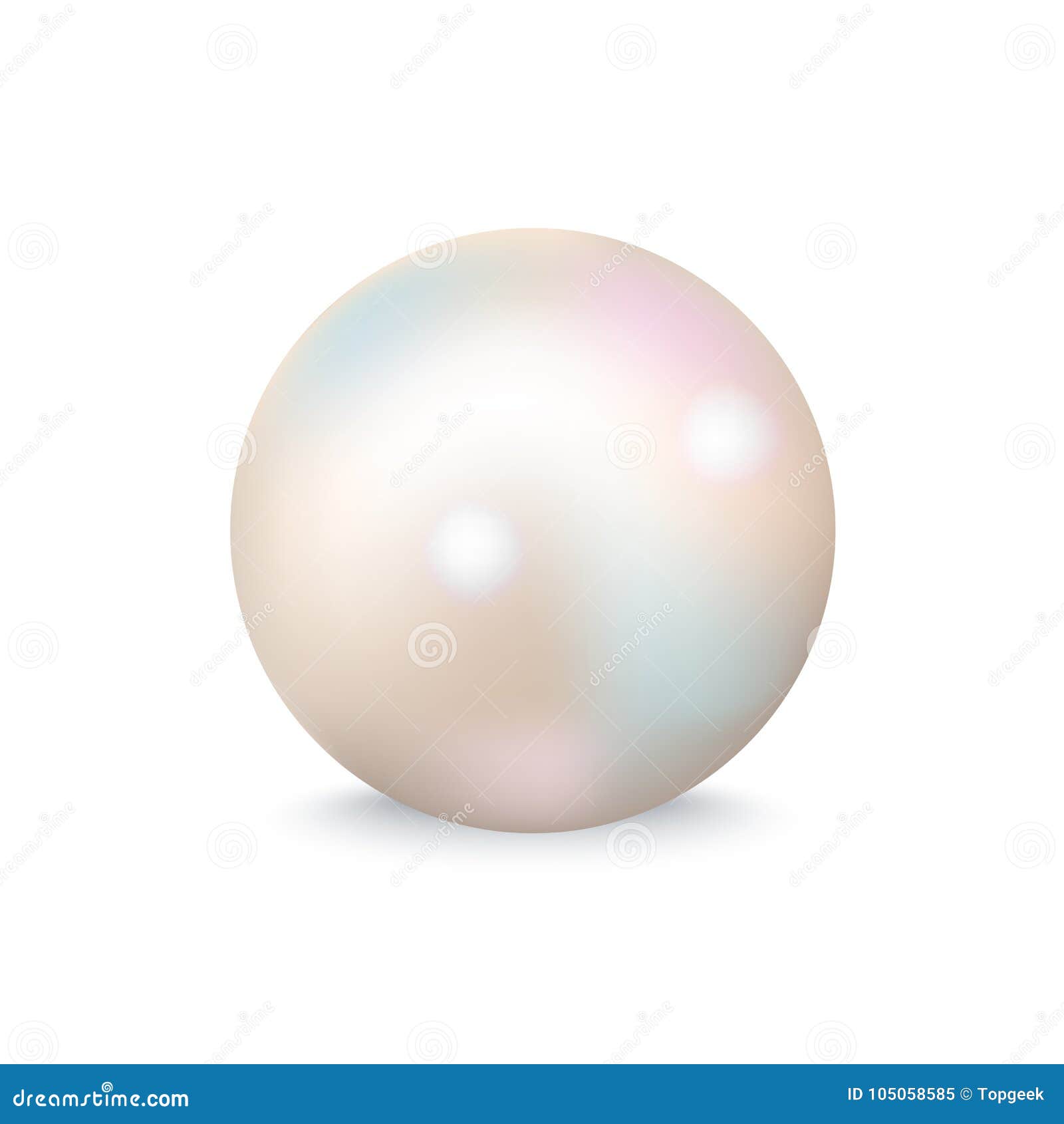 Closeup Of White Pearl On Vector Illustration Stock Vector