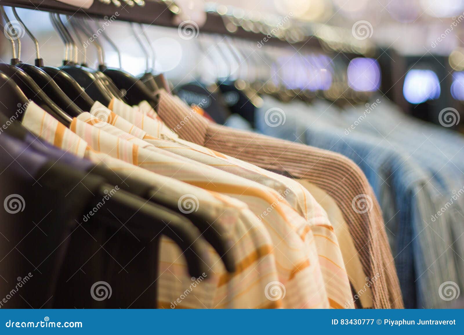 Closeup Woman Clothes on a Hanger in Clothes Shop Stock Image - Image ...