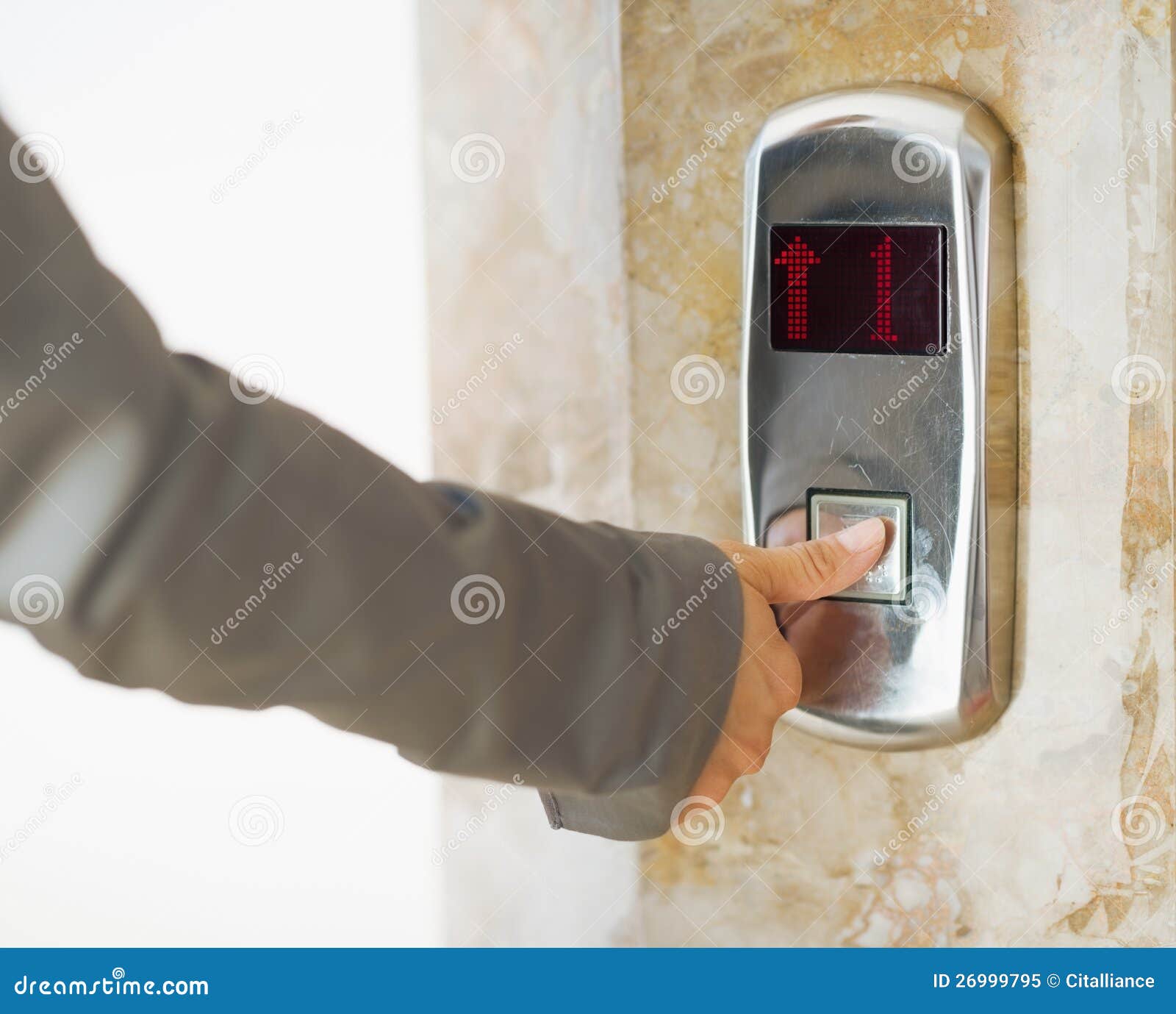 Closeup on Woman Hand Pushing Elevator Button Stock Image Image of closeup, arrow 26999795