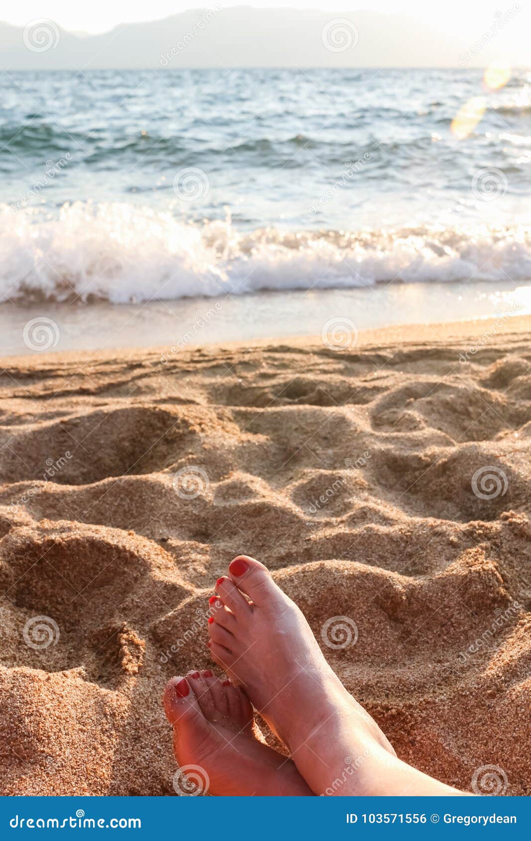 Closeup of Womans Legs and Feet at the Beach Stock Photo - Image of ...