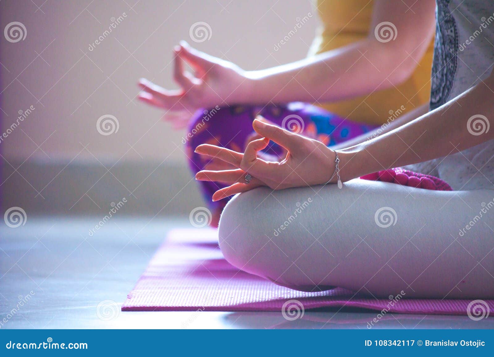 closeup of women hands in mudra gesture practice yoga indoor