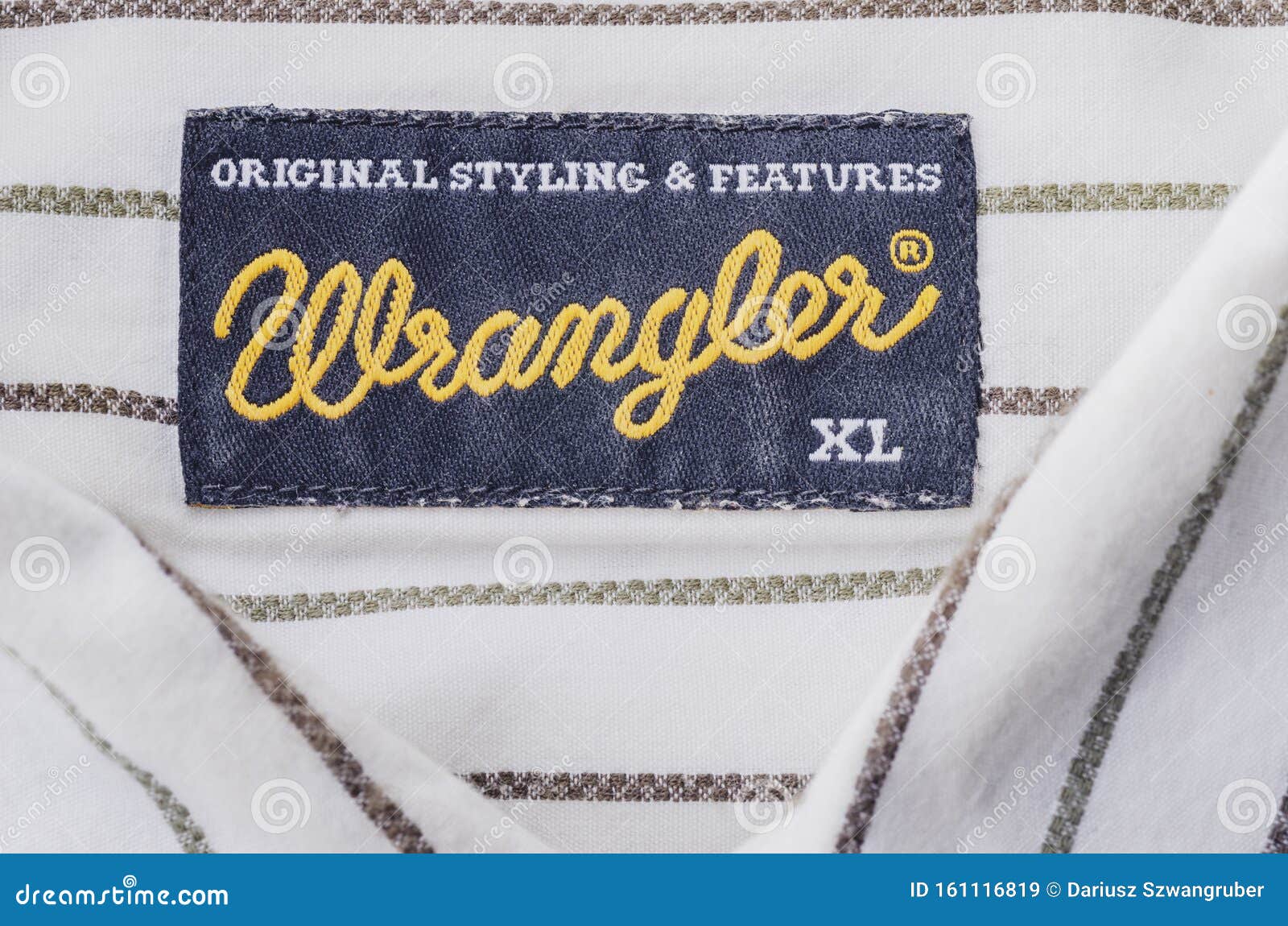 Closeup Of Wrangler  Label  On A Shirt Editorial Stock 