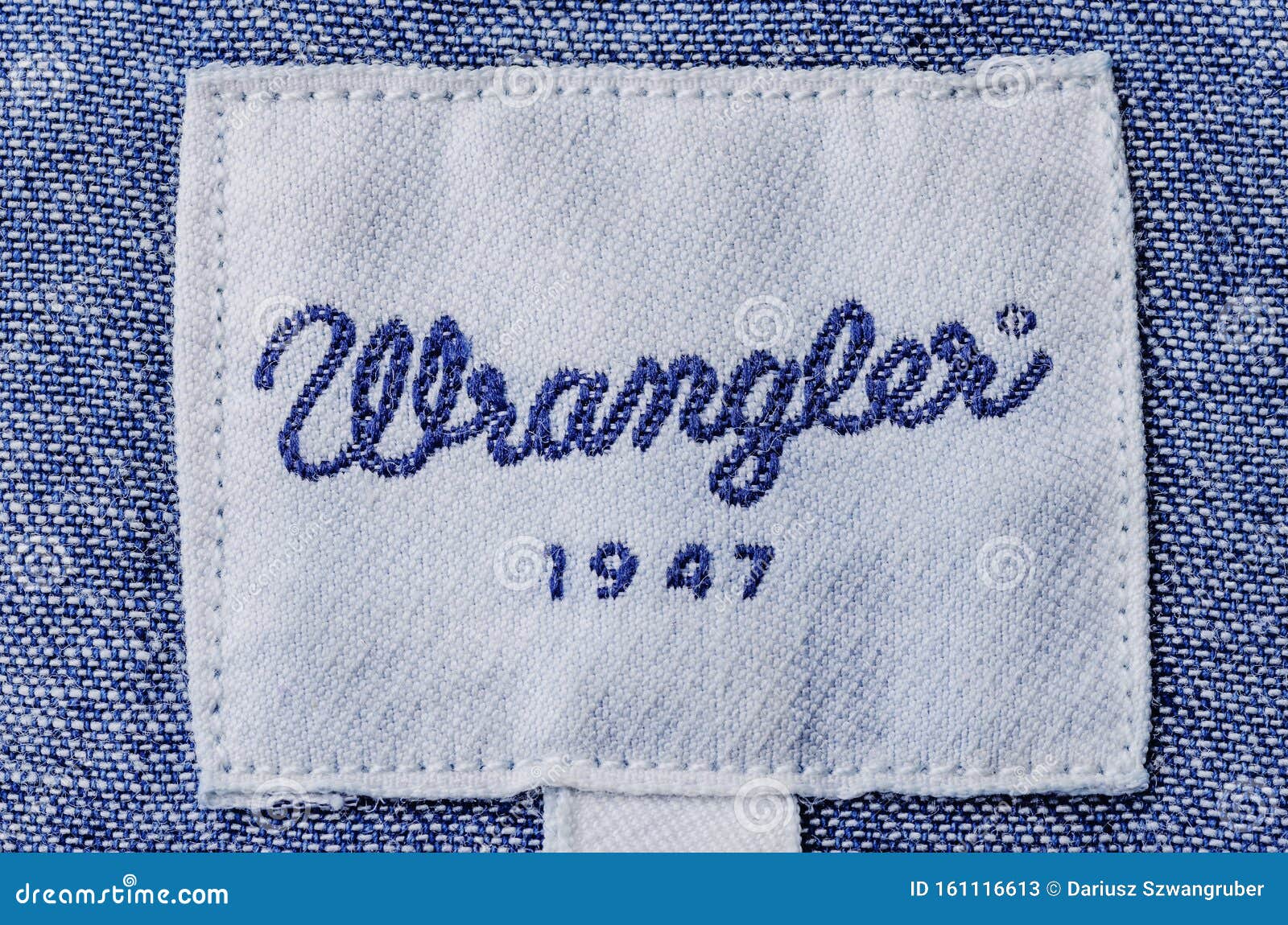 Closeup of Wrangler Label on a Shirt. Editorial Stock Photo - Image of  commercial, closeup: 161116613