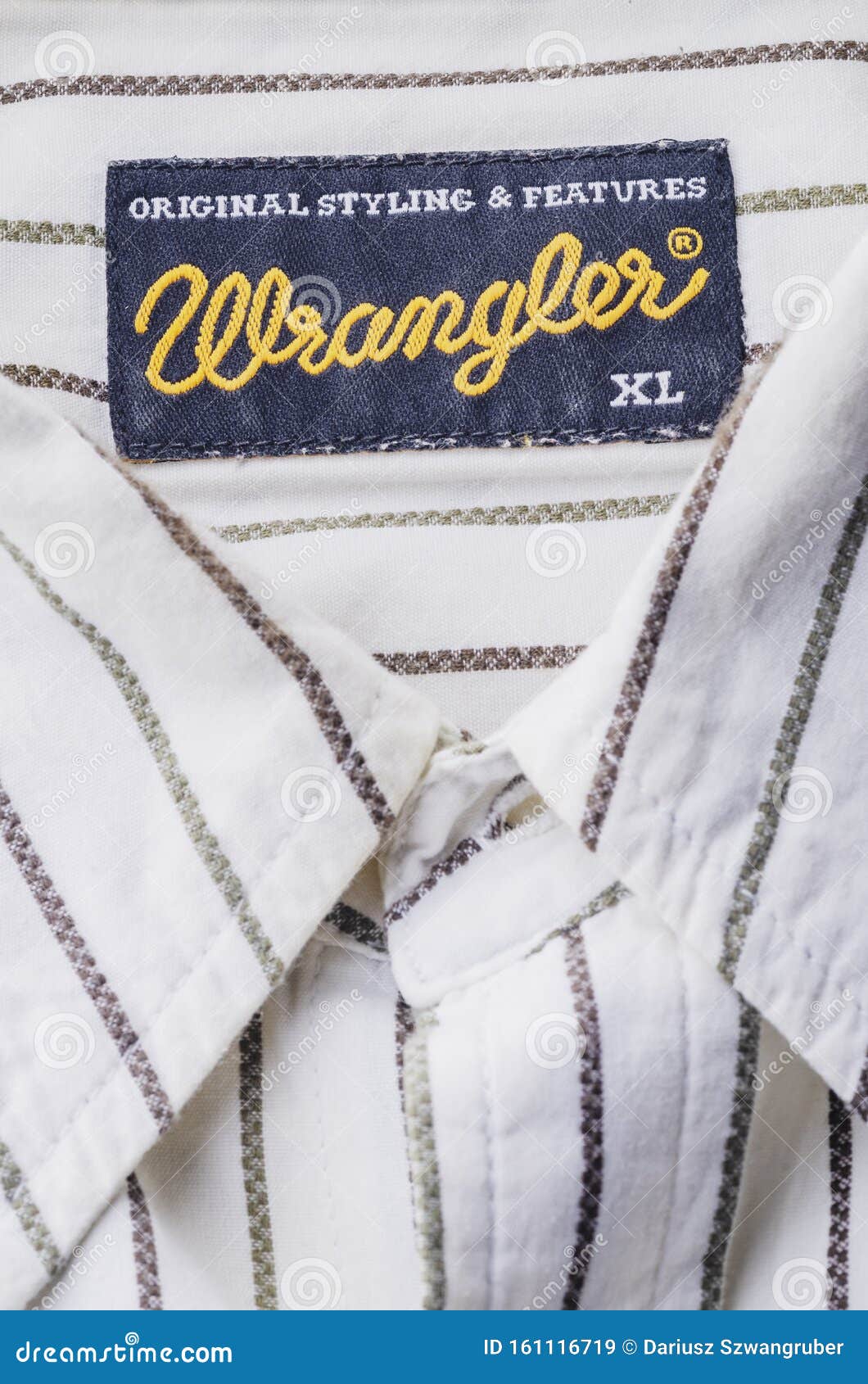 Closeup of Wrangler Label on a Shirt. Editorial Stock Image - Image of  emblem, industry: 161116719