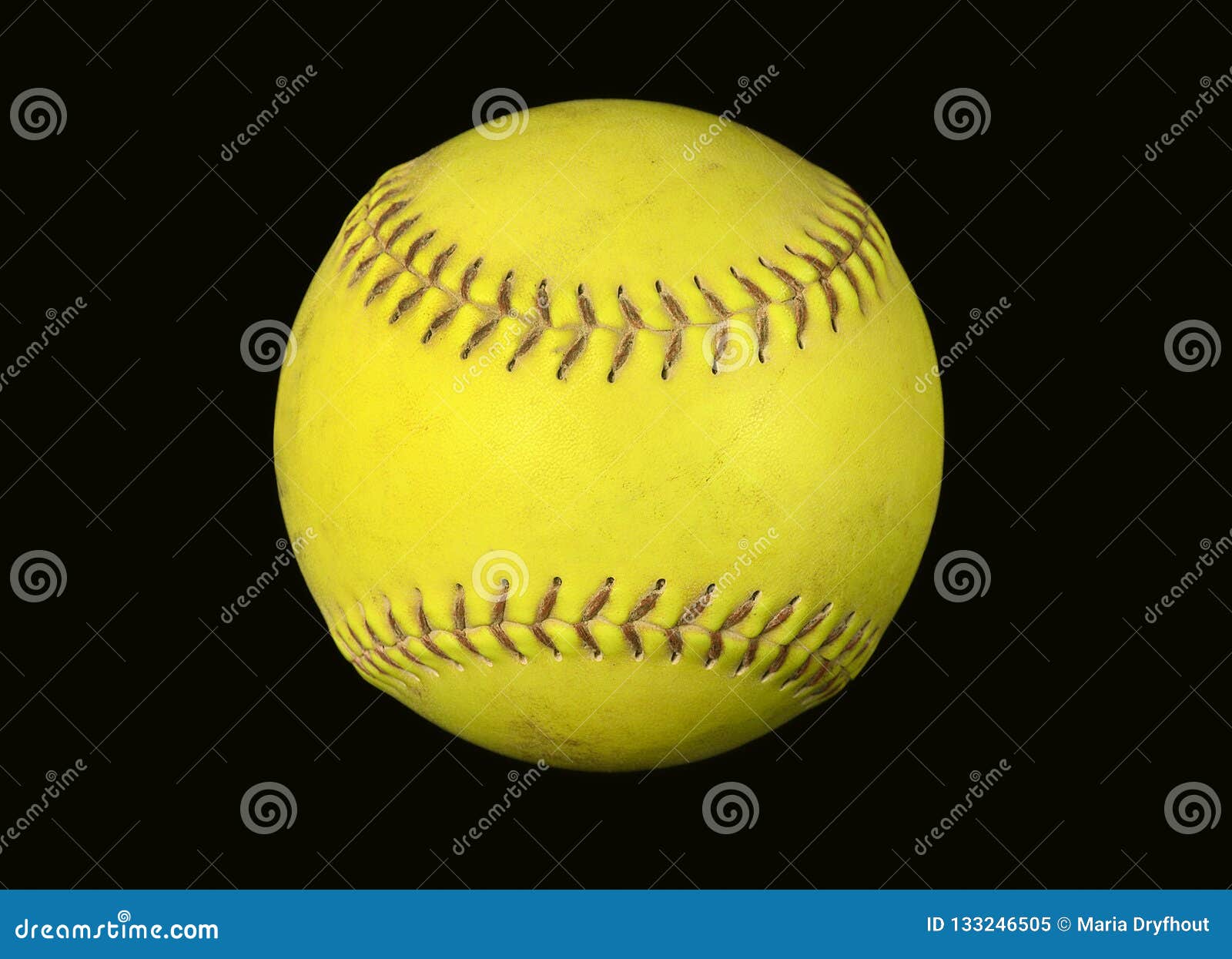 Closeup of yellow softball stock image. Image of athletic 133246505