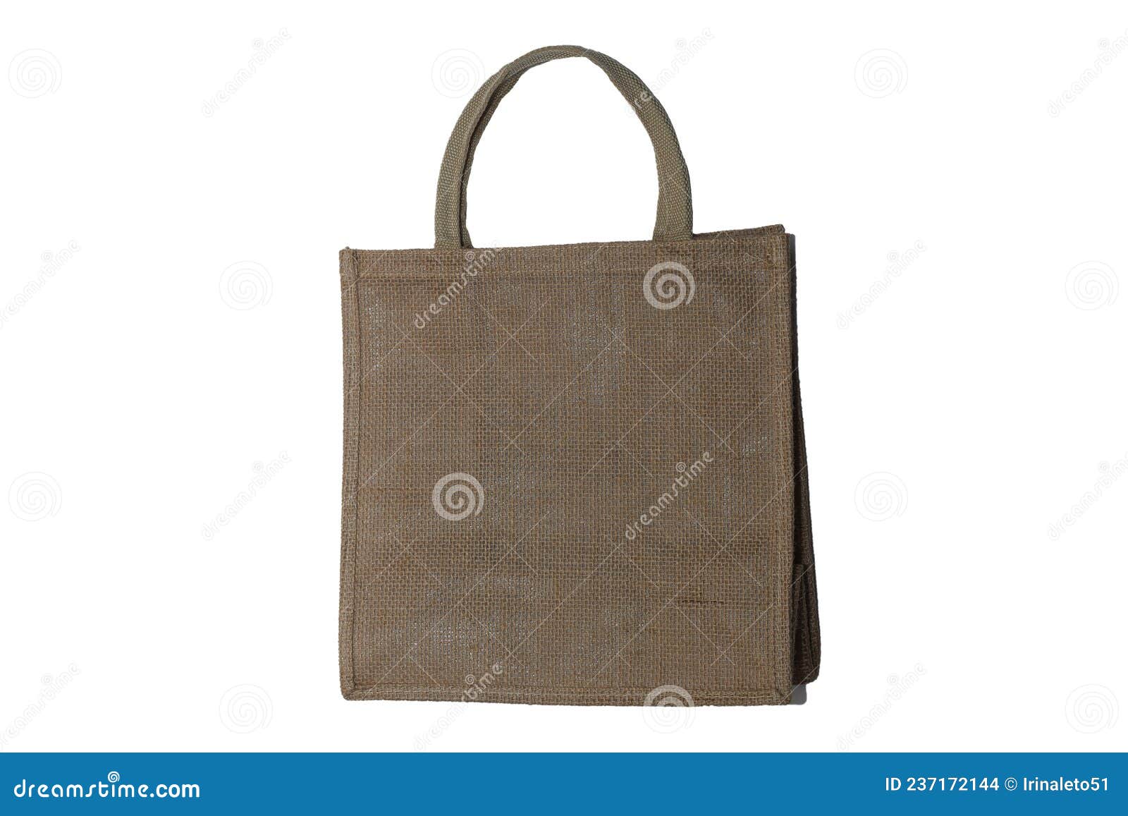 Cloth Bag from Hessian Bag with Handle on White Background Stock Photo