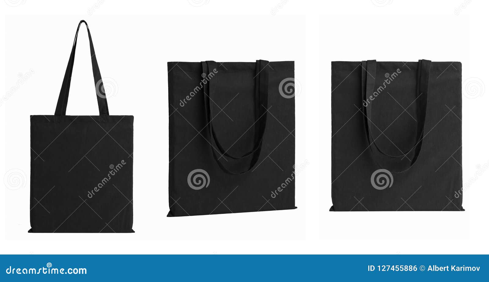 Cloth Bag on White Background Stock Photo - Image of black, background ...