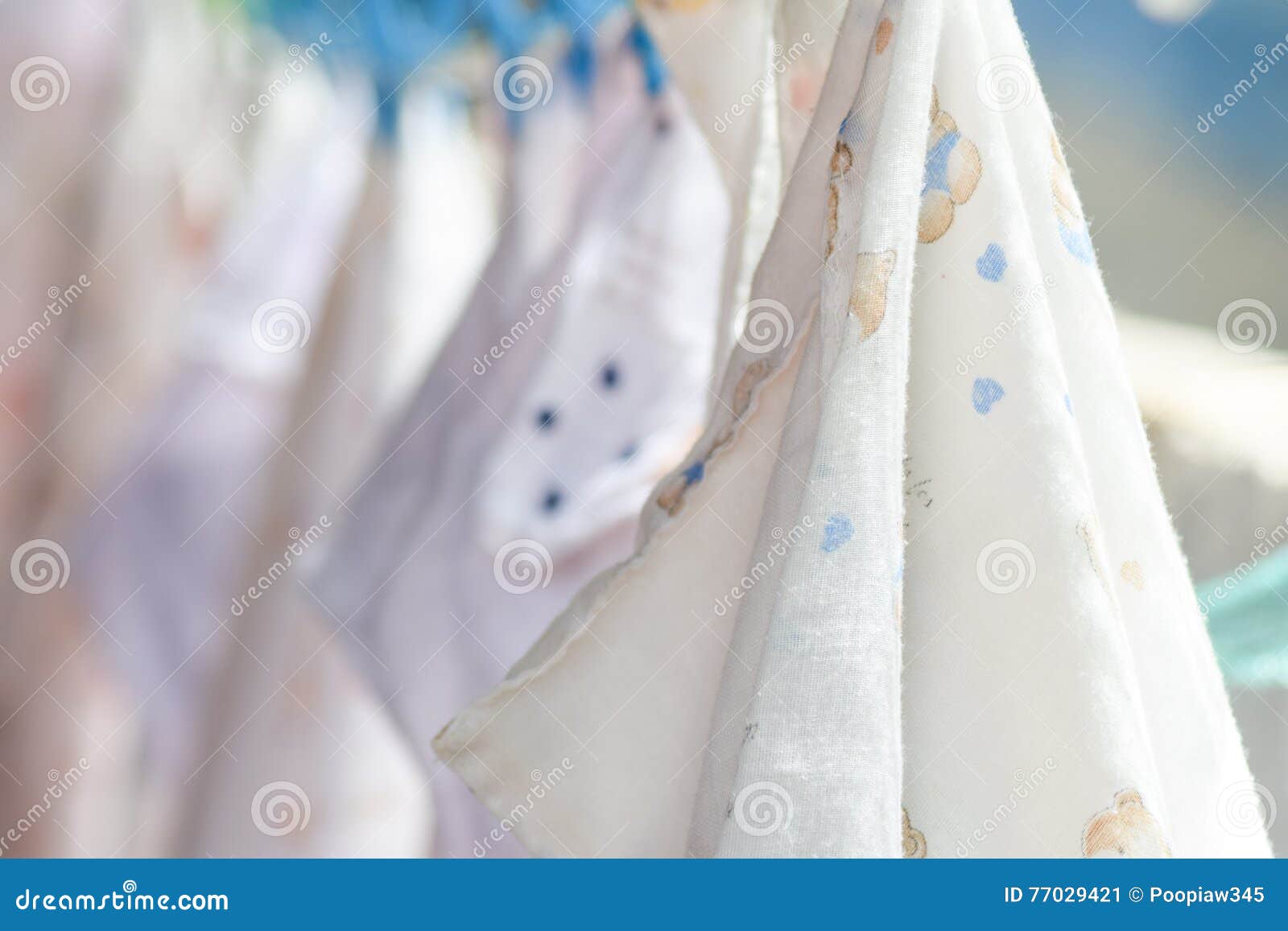 Cloth Diapers on a Clothesline Stock Image - Image of cute, blue: 77029421