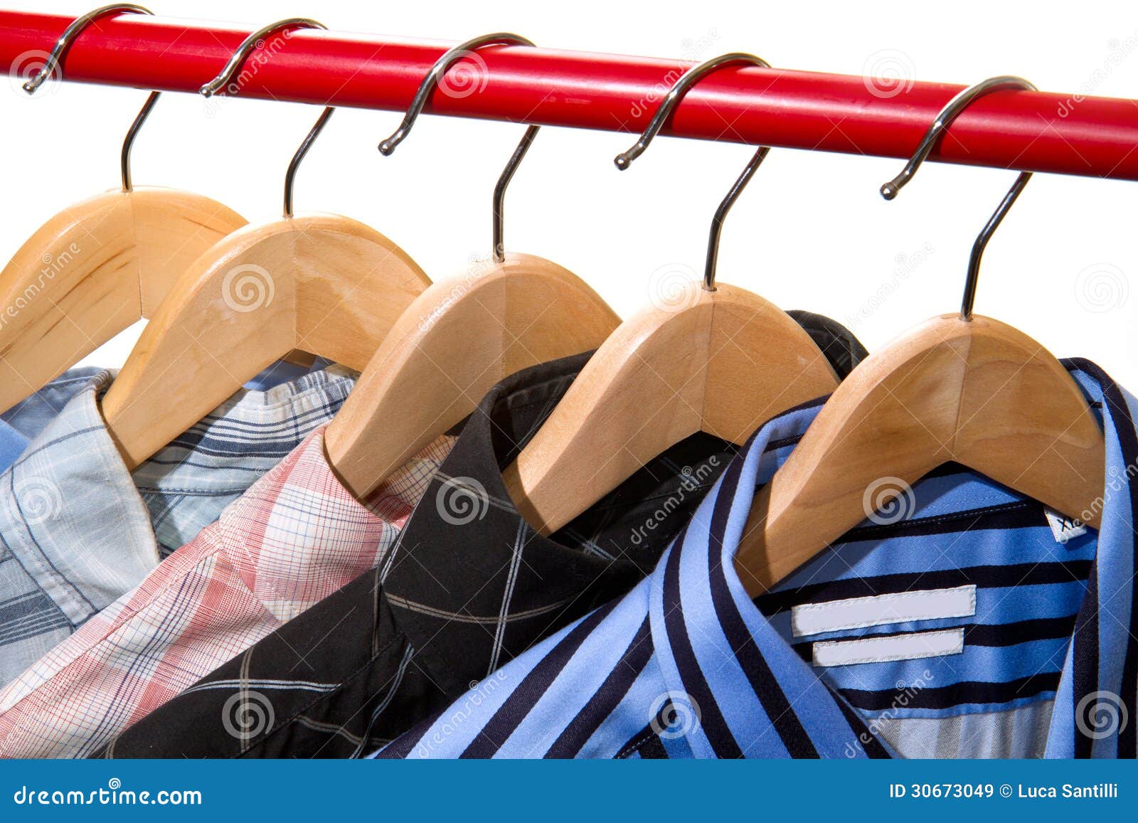 Cloth Hangers with Shirts stock image. Image of clothes 30673049