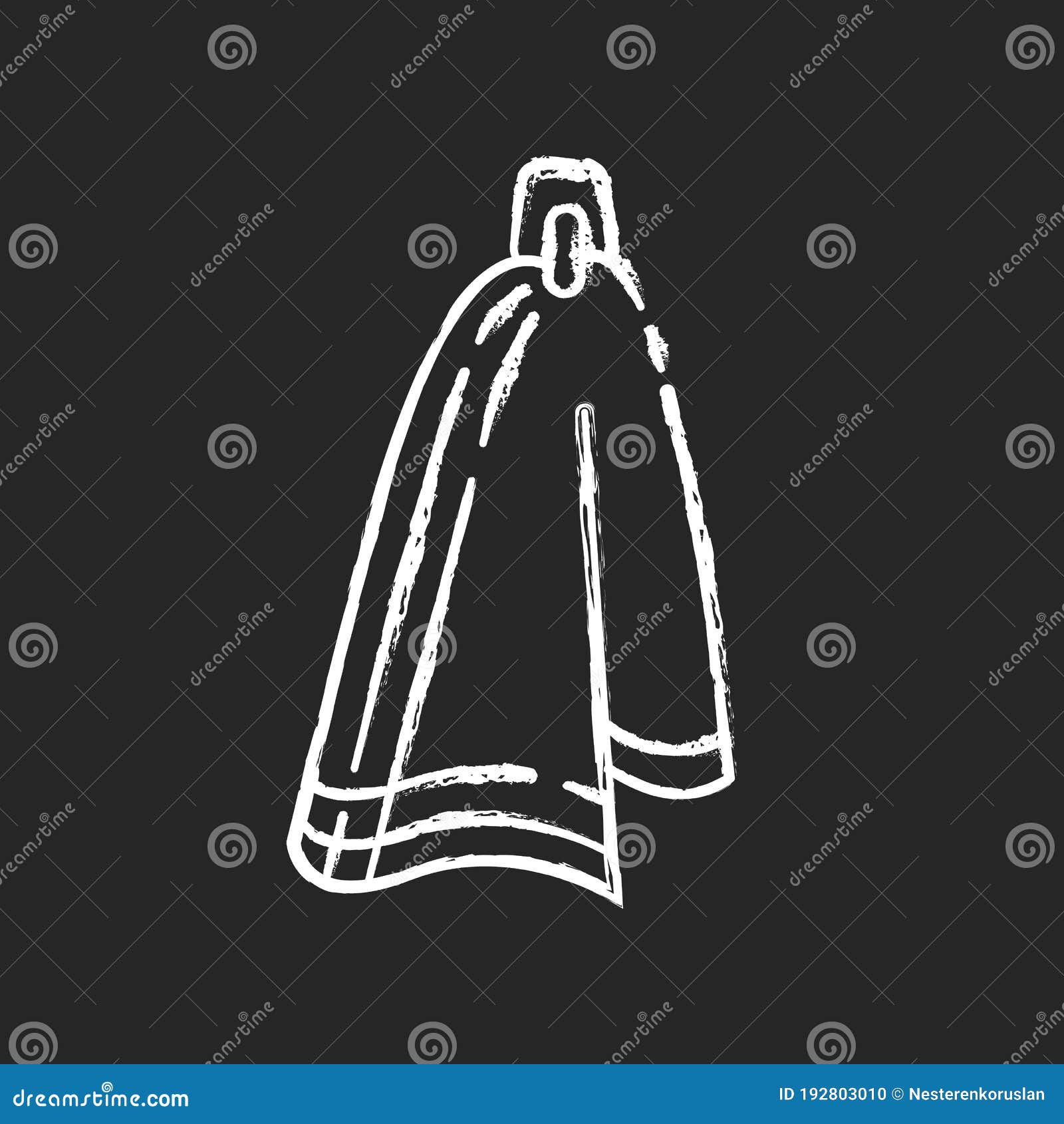 cloth napkin chalk white icon on black background