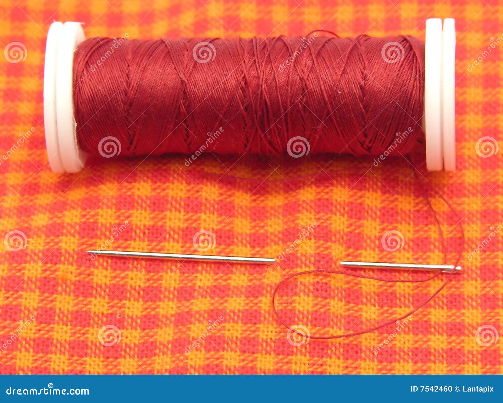 Cloth With Needle And Thread Stock Photo - Image of work, housework ...