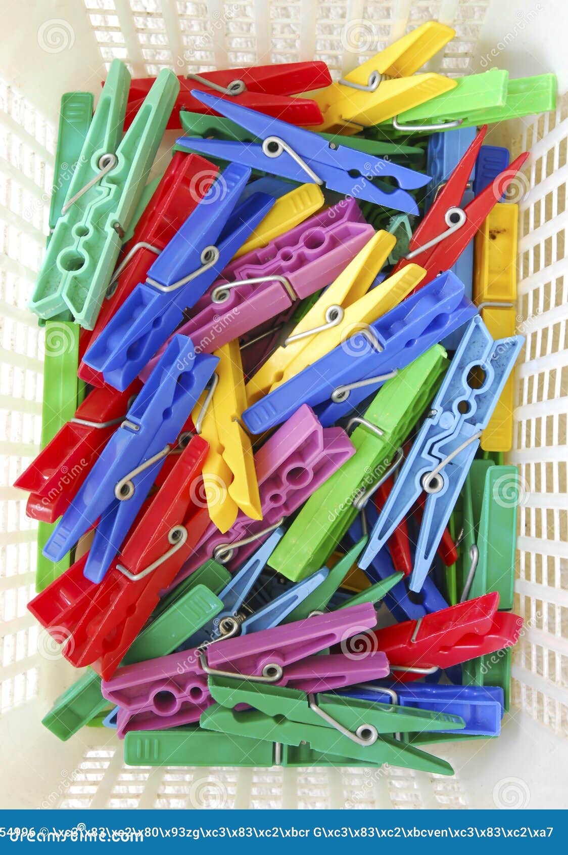 Cloth pegs stock photo. Image of clip, basket, clothespin 15154996