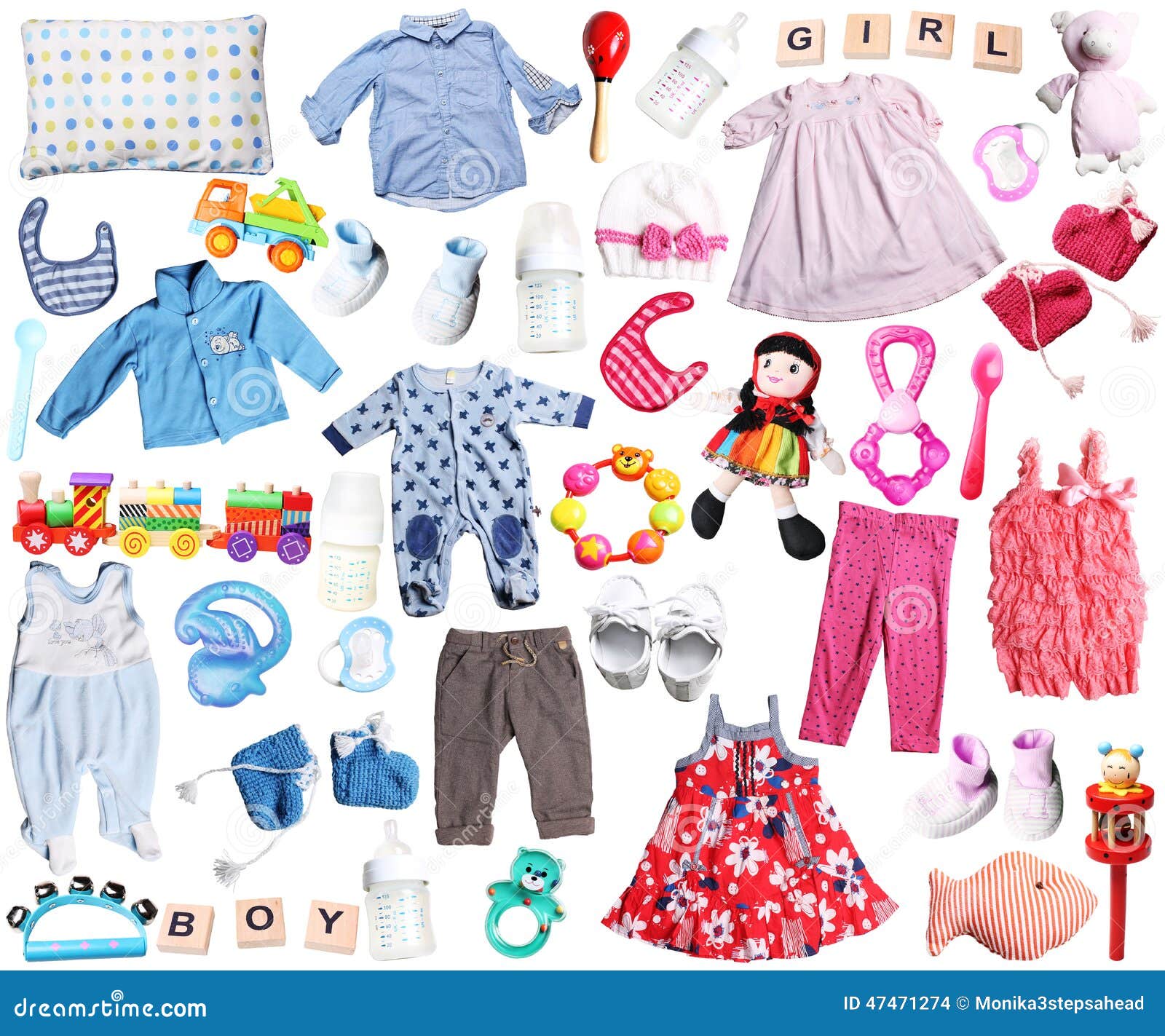 Clothes And Accessories For Baby Boy And Girl Stock Photo  Image: 47471274