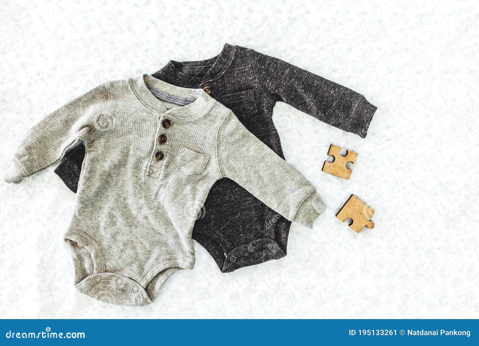 Clothes for Baby on the Bed Stock Image Image of pants, birth 195133261