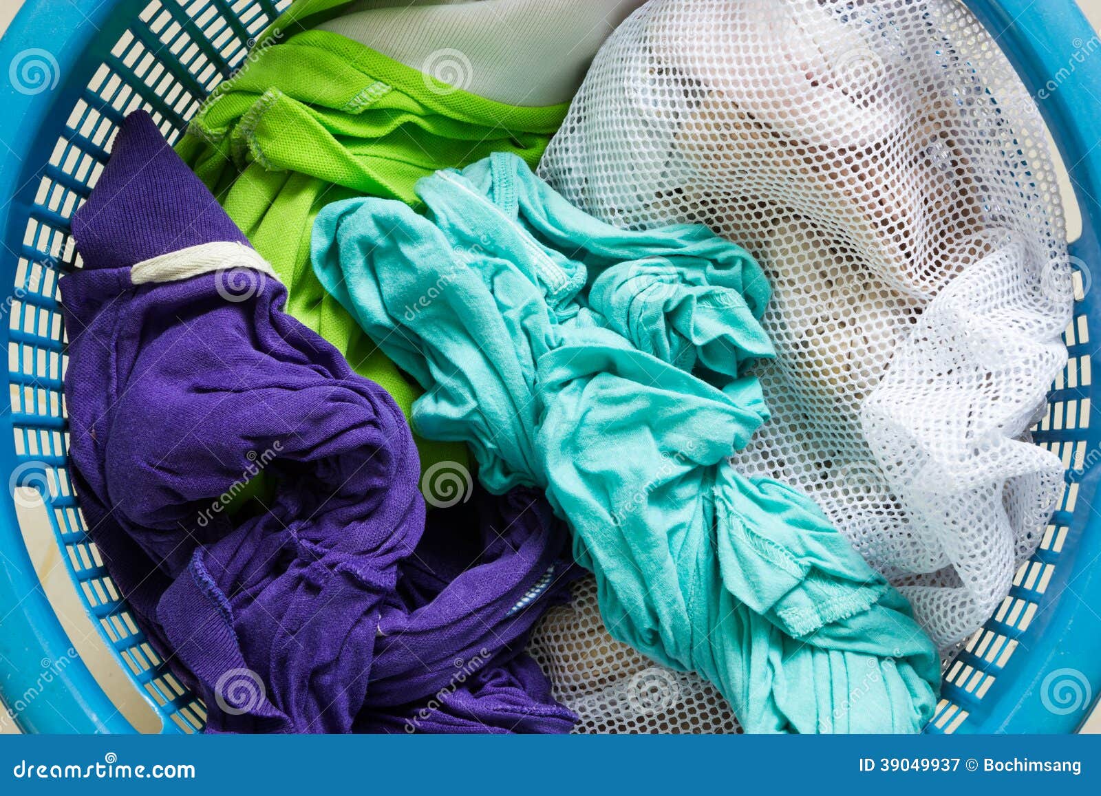 Clothes in basket stock image. Image of housework, full 39049937