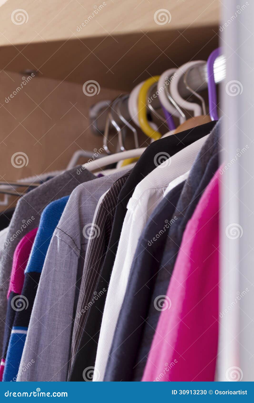 Clothes in the Closet on a Hanger Stock Photo Image of order, wardrobe 30913230
