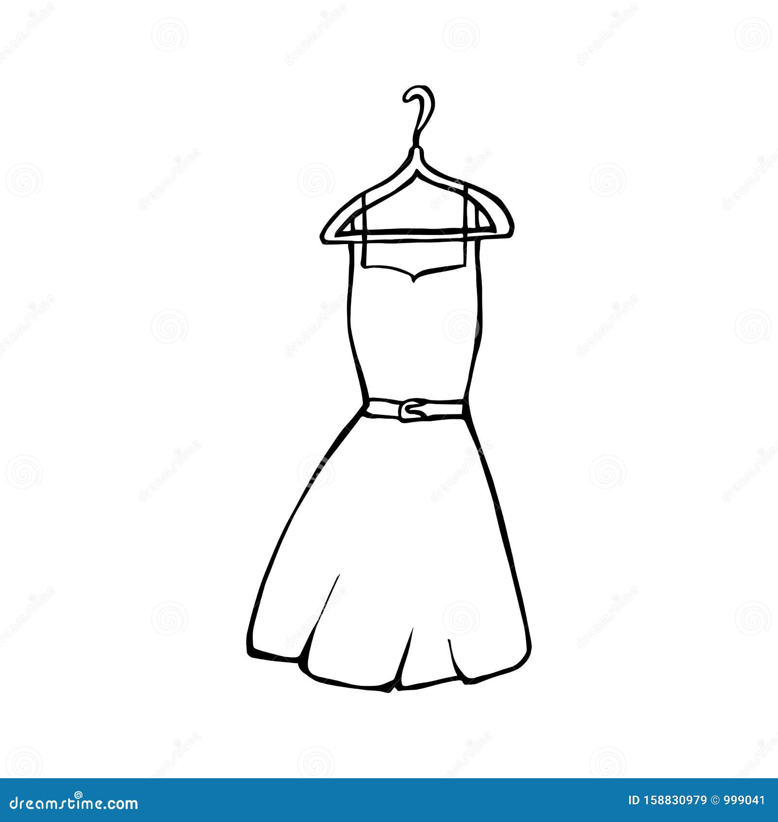 Clothes - Dress. Eps10 Vector Illustration. Hand Drawing. Art Line ...