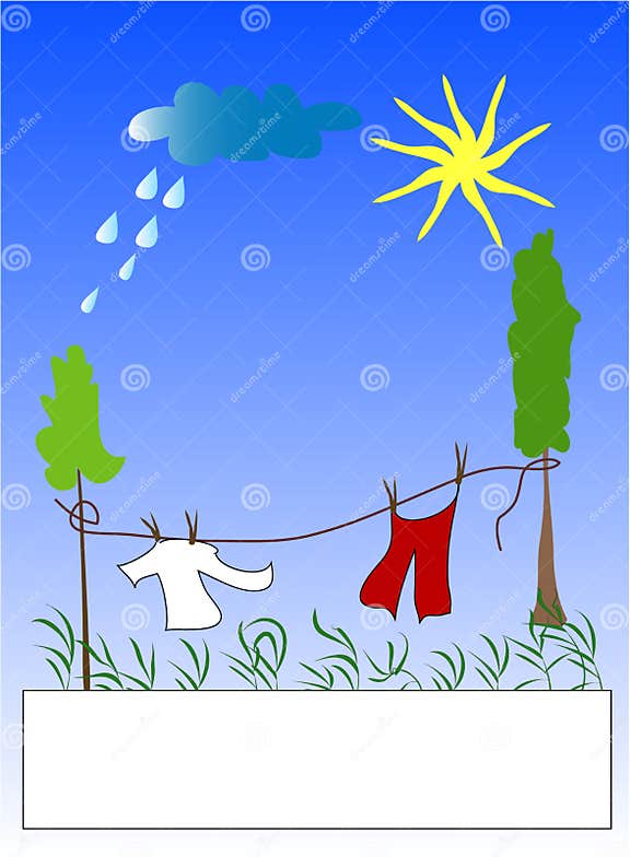 Clothes dry by air stock illustration. Illustration of outside 9122065