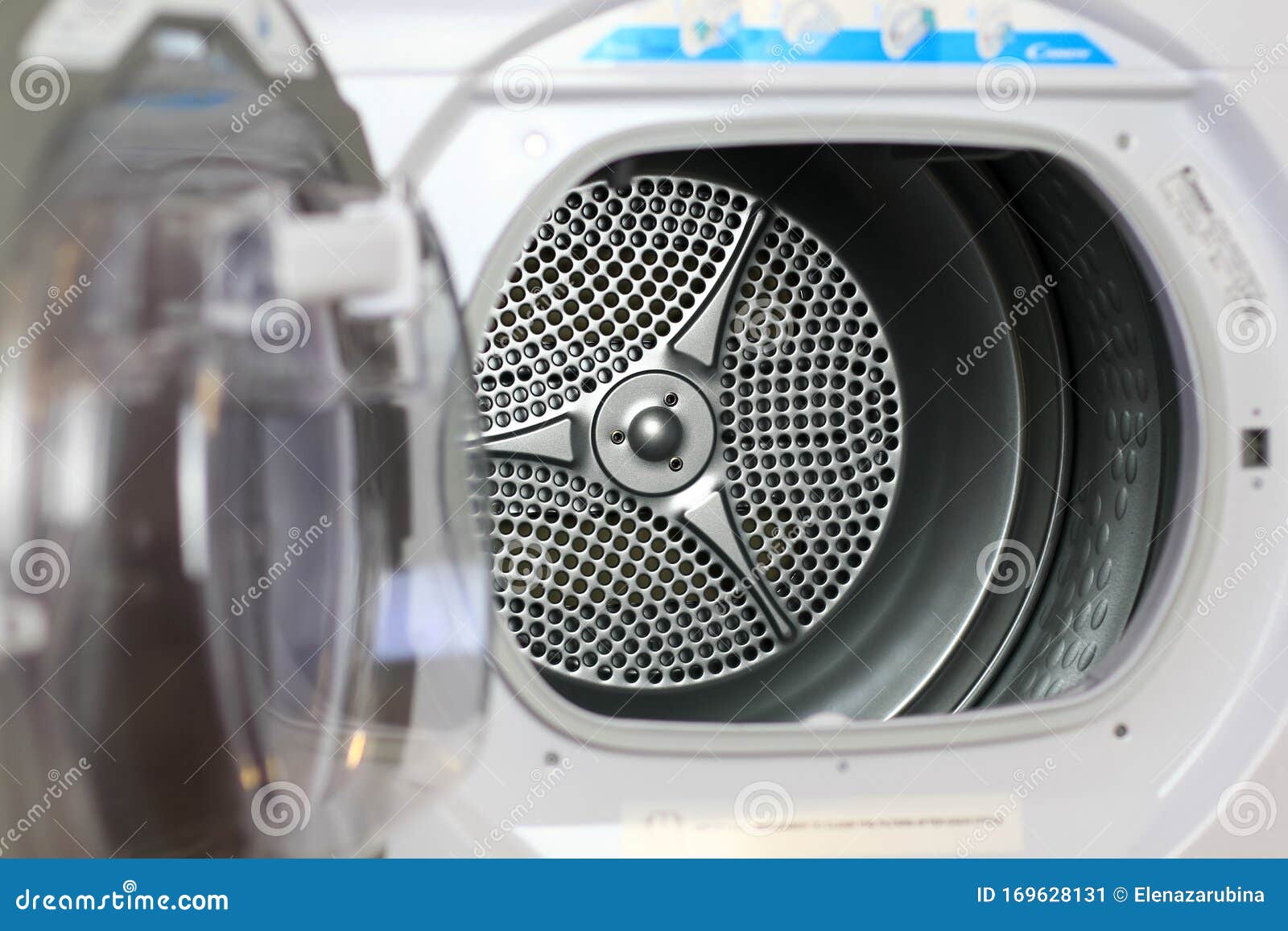 Clothes Dryer drum stock image. Image of household, grey 169628131